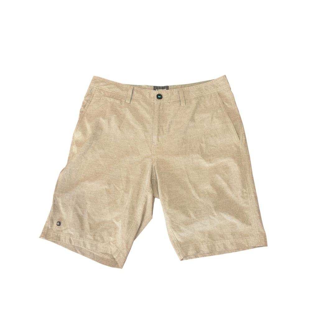 Linksoul Mens Boardwalker Hybrid Golf Shorts Tan Brown Size 34 Crosshatch